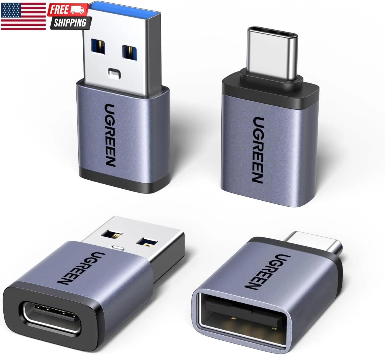 USB to USB C Adapter &amp; USB C to USB Adapter Combo 4-pack, 10gbps Type C Usbc