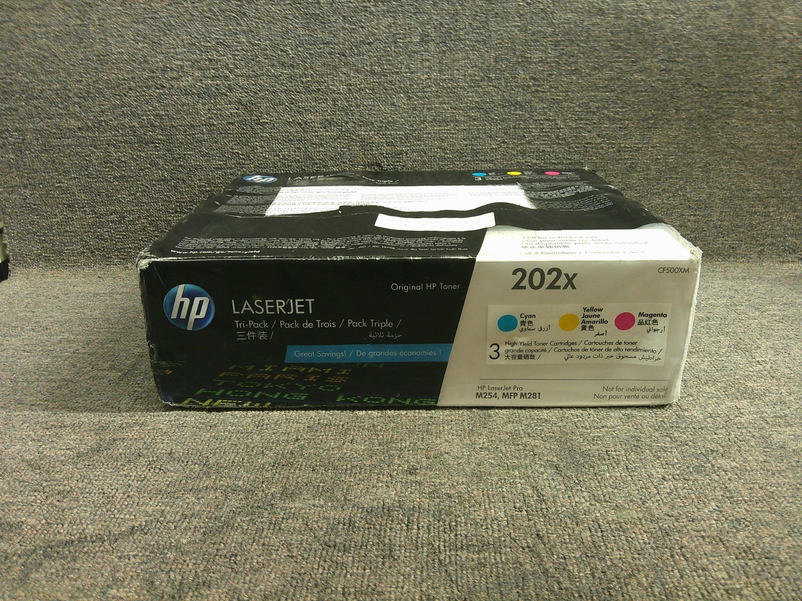 CF500XM 202X New Genuine HP Cyan Yellow Magenta High Yield Toner Set