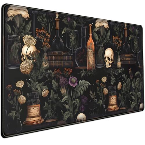 Vintage Aesthetic Desk Mat Black Academia Desk Mouse Pad XL Extended Dark Theme