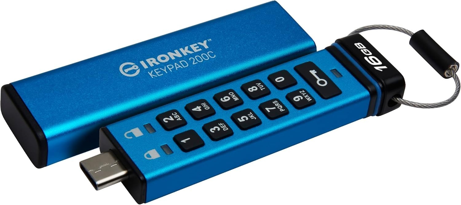 Kingston 16GB USB C Ironkey KeyPad 200C IKKP200C/16GB