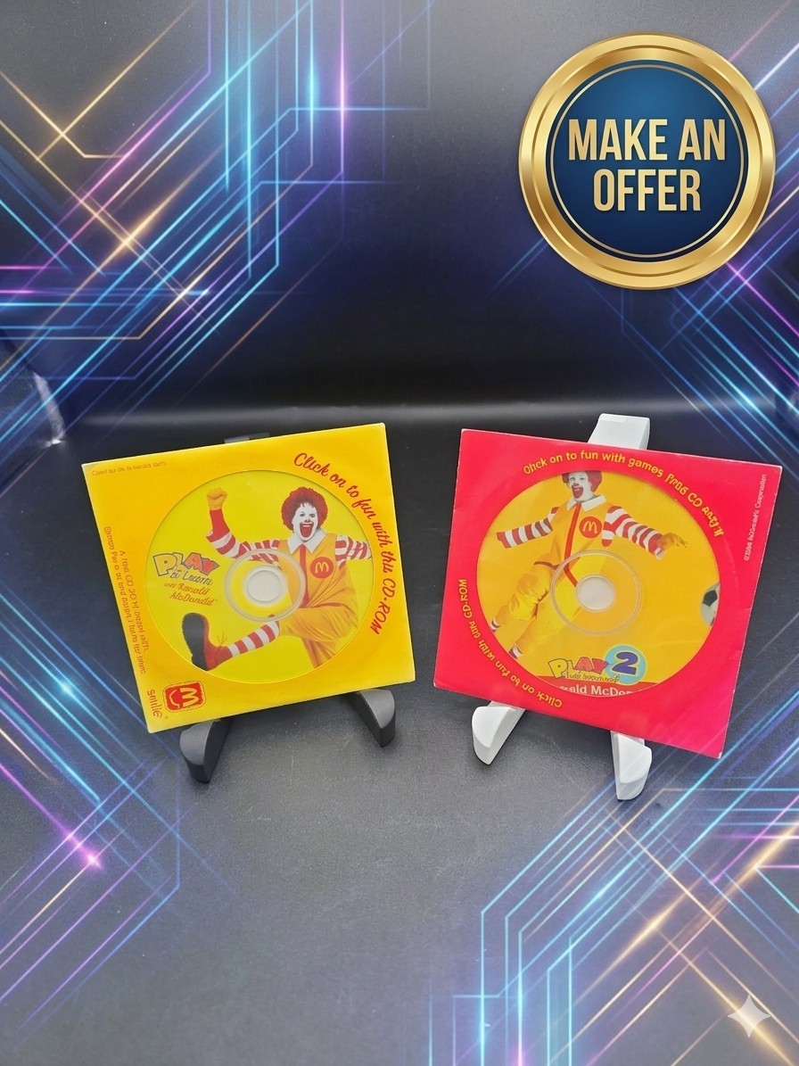 McDonald's Ronald McDonald Play &Learn CD-ROM Lot Play 1 & 2 Rare 2003 2004 Seal