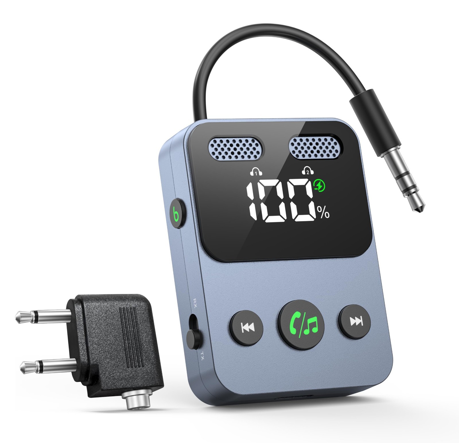 Dual Connection Bluetooth Transmitter for Airplane,2-in-1 Bluetooth Transmitter