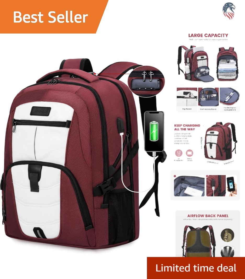 Rolling Laptop Backpack with Wheels Waterproof 17 Inch Business Travel Backpa...