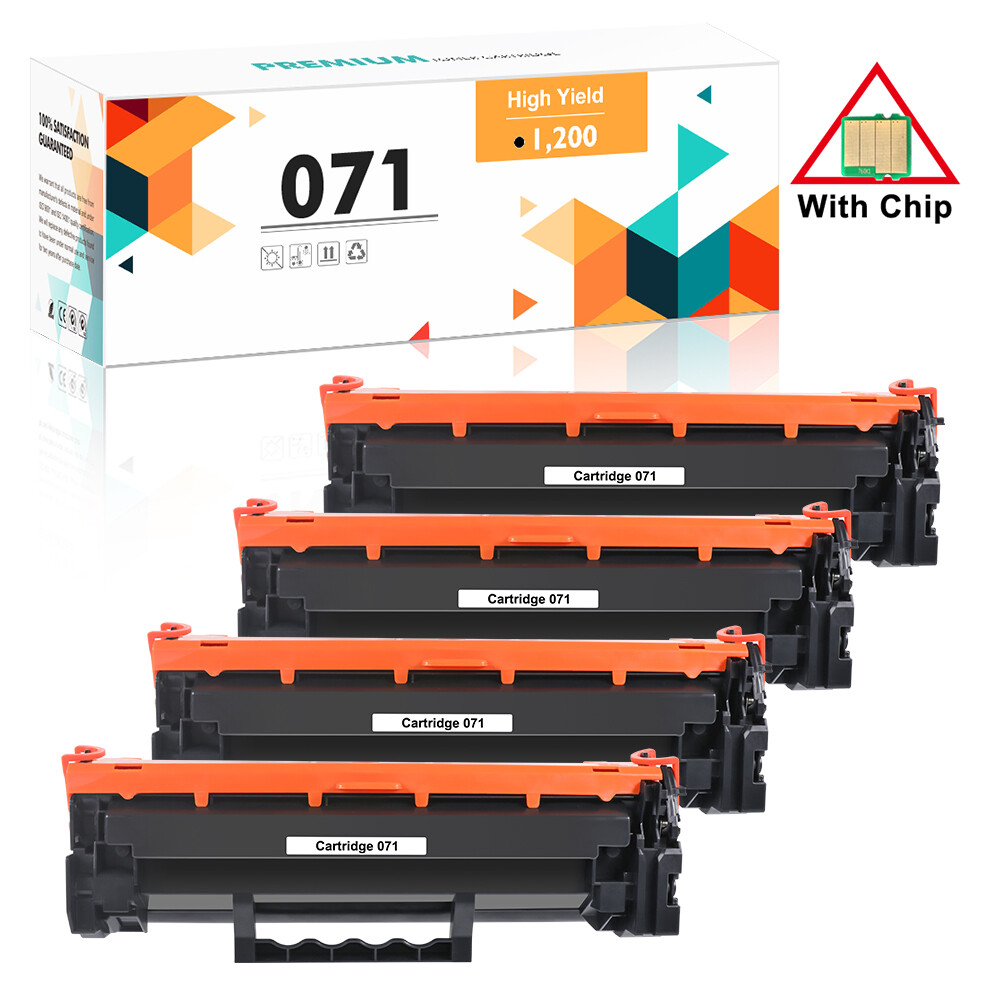 4× CRG071 Toner Cartridge for Canon 071 imageCLASS LBP120 MF270 Mf272dw NEW CHIP