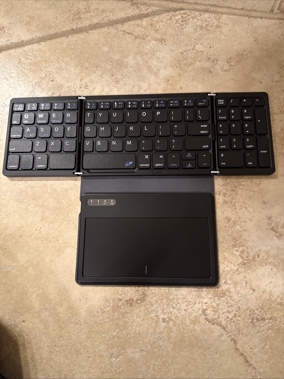 GEODMAER Foldable Keyboard with Touchpad Bluetooth Chargeable Wireless