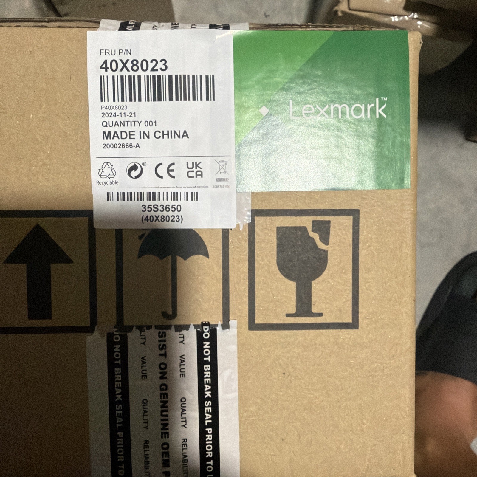 Lexmark 40X8023 Fuser Maintenance Kit 110-120V Genuine OEM New Sealed Box