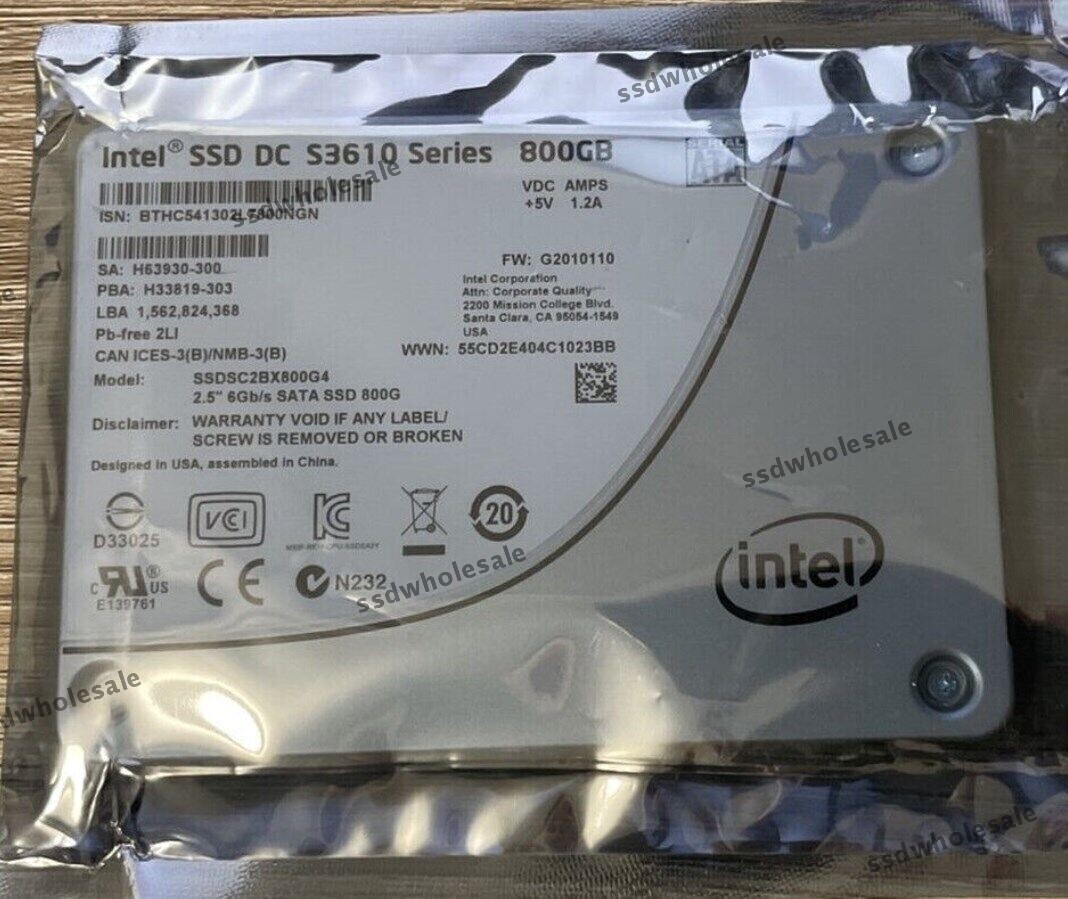 Intel S3610 800GB 2.5" SATA 6Gb/s SSDSC1BG800G4  SSD Solid State Drive