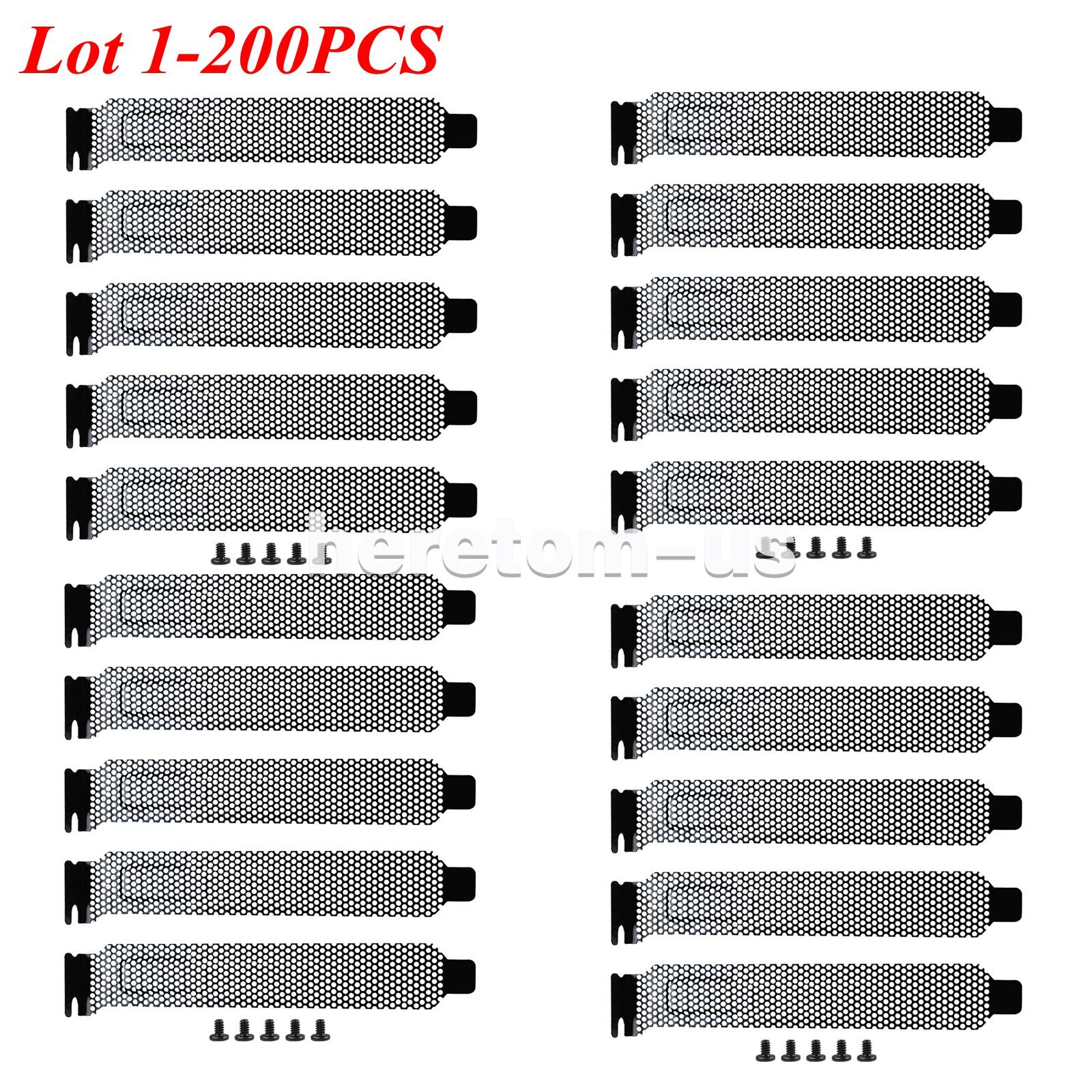 Lot 1-200PCS PCI Slot Covers with Screws for PC Case Airflow and Dustproof