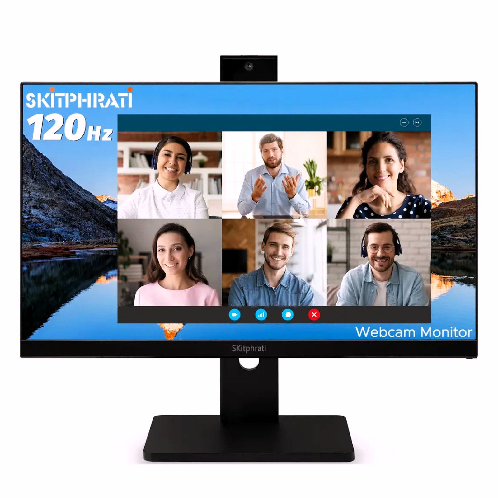 SKitphrati 24" FHD 120Hz 1ms Monitor With Built-In Webcam & Mic Speakers ~HD-238