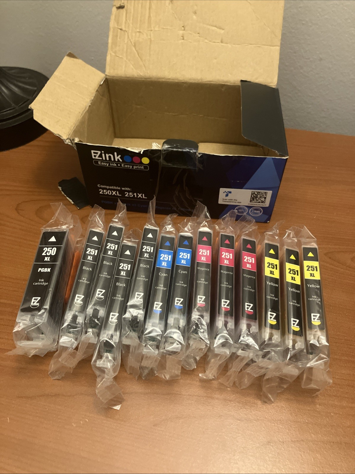 E-Z Ink Cartridge  for 3 Yellows, 3 Magenta, 2 Cyan 4 Black And One For Black250