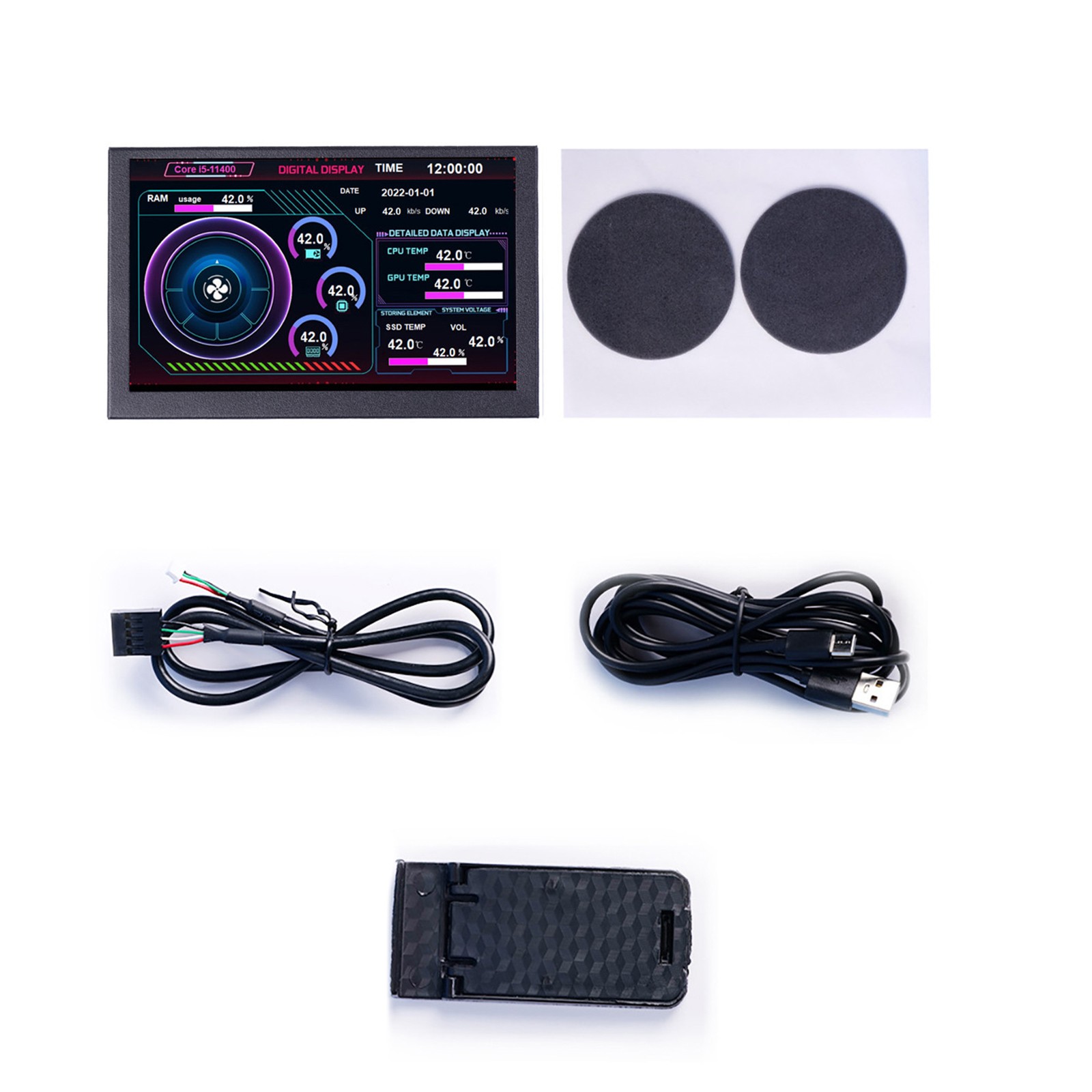 5 Inch TYPE-C Secondary Screen Display CPU GPU RAM HDD Monitor For Freely AIDA64