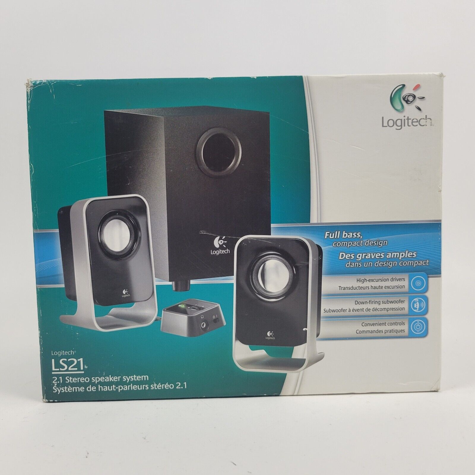 Logitech 2.1 Stereo Speaker System LS21 w/High Excursion Drivers
