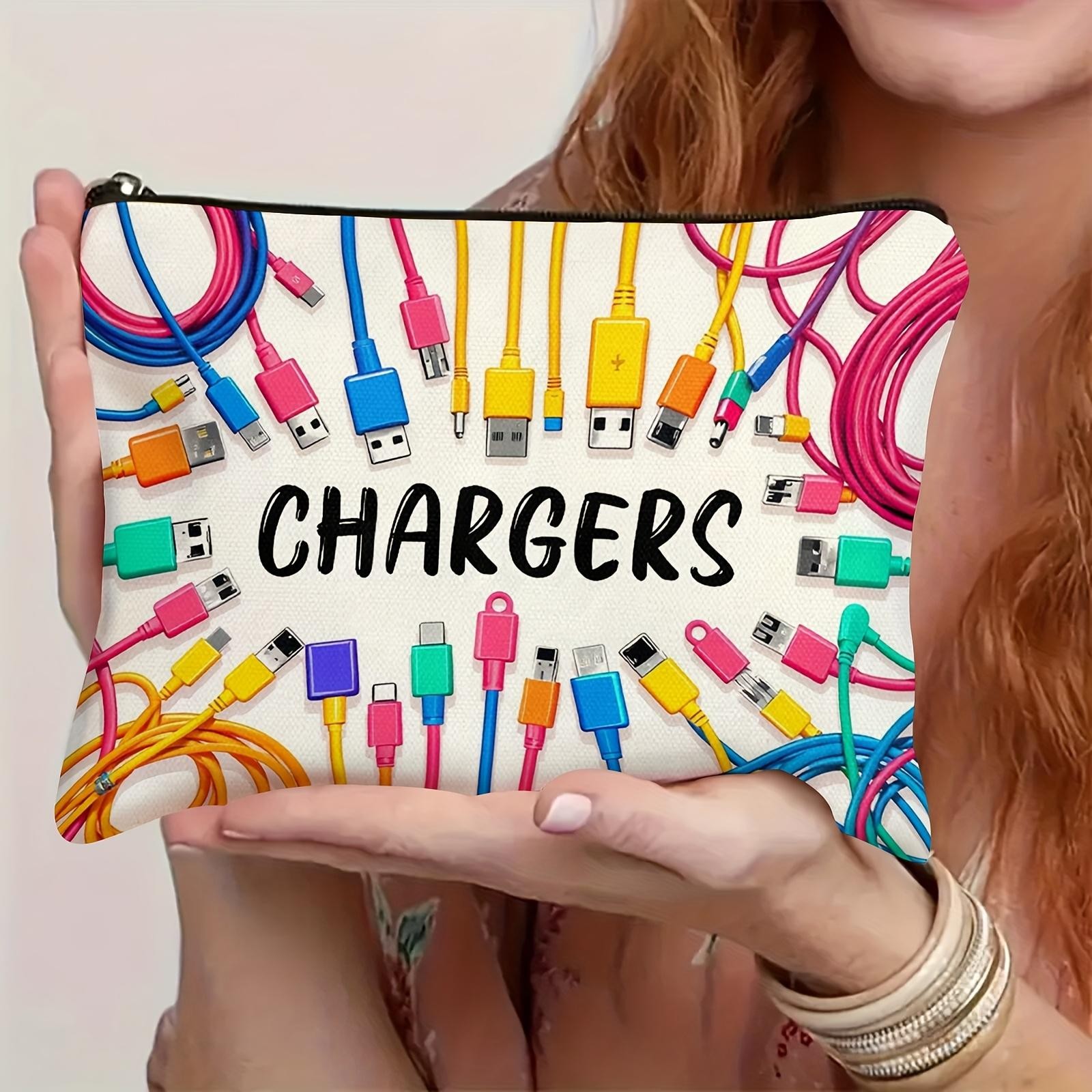 Colorful USB Cable Storage Bag Travel Organizer Zipper Pouch Charger Case Home