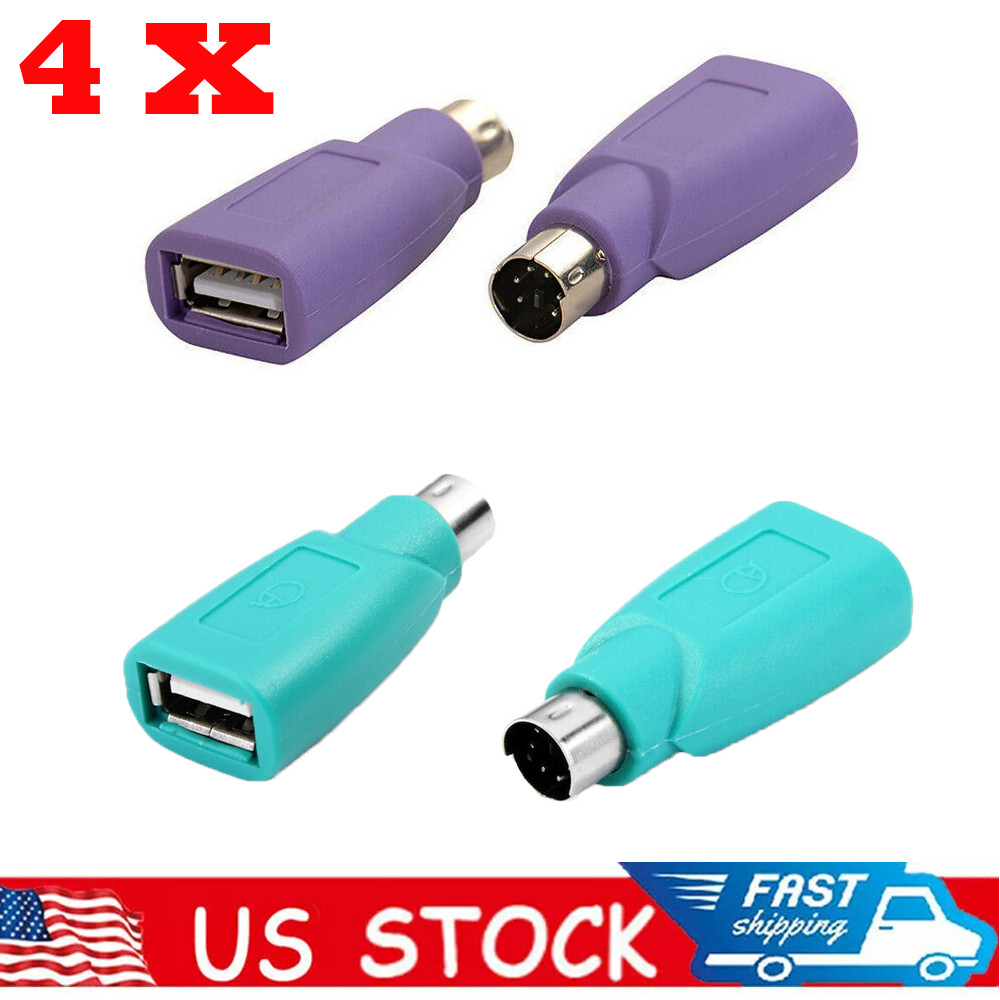 4pcs for PS2 PS/2 Male to USB Female Adapter Converter keyboard Mouse Conversion