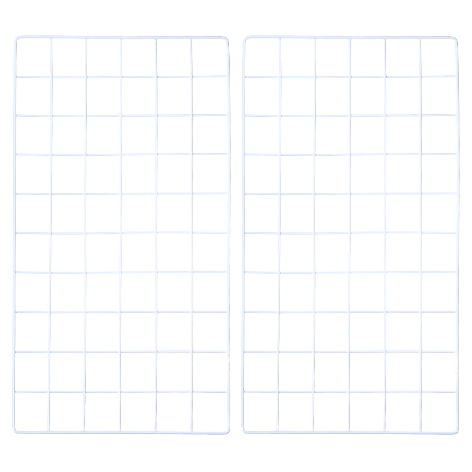 2Pcs Iron Wire Grid Panel Board Photo Display Holder Hanging Frame White 20"x12"