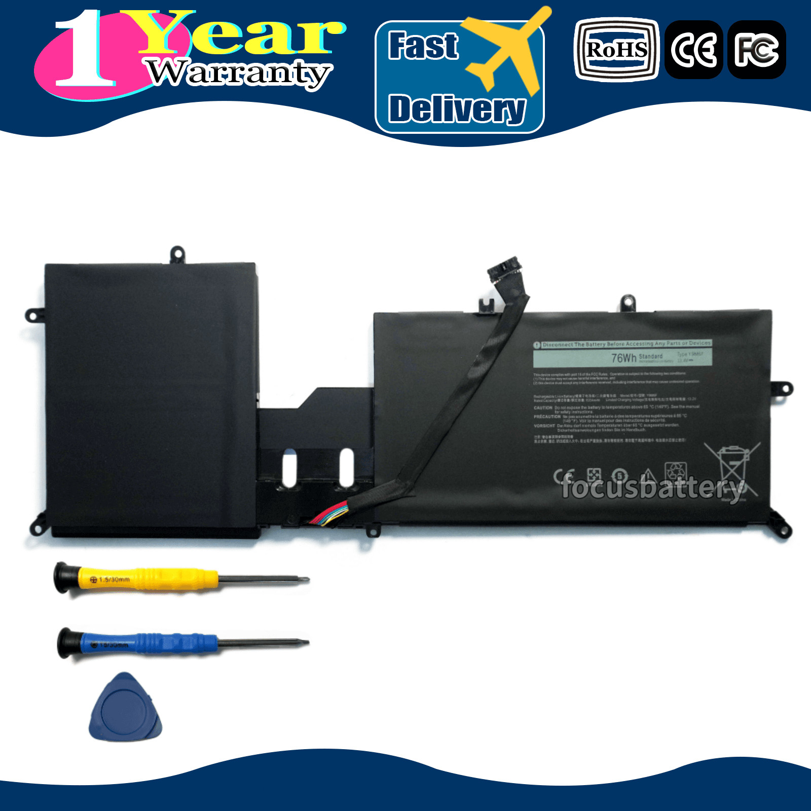 New OEM 76Wh 8K84V Y9M6F Battery for Dell Alienware m15 R2 m17 R2 ALW15M-D4501B