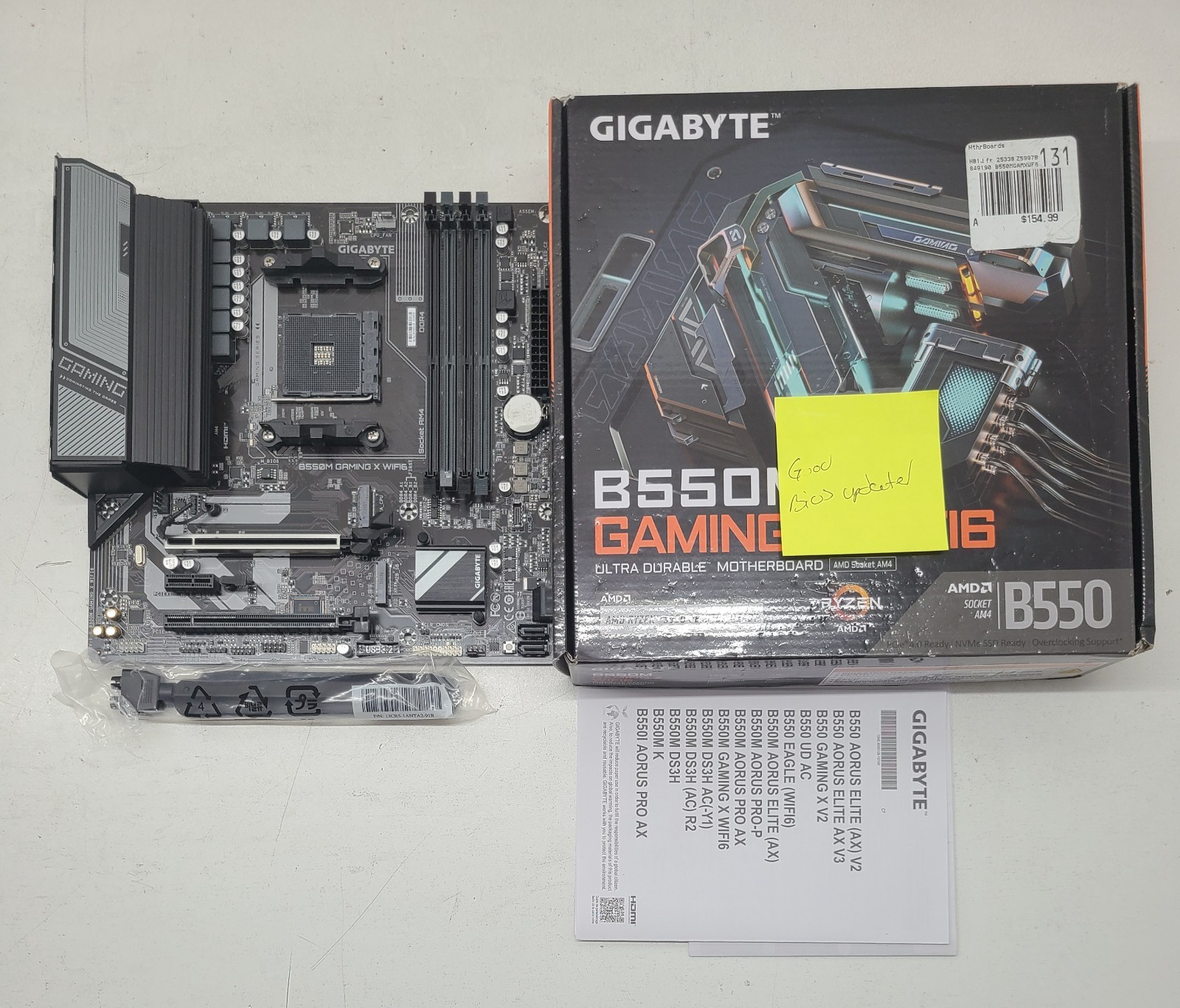 GIGABYTE B550M GAMING X WIFI6 AMD AM4 DDR4 mATX Motherboard (FL)