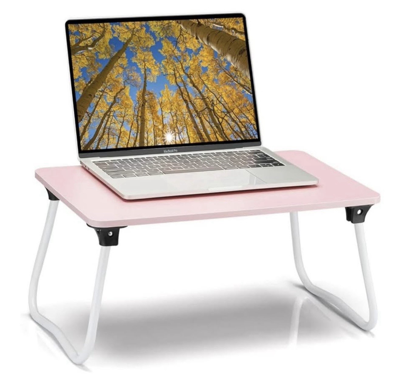 Ruxury Foldable Lap Desk Laptop Stand Bed Desk Table Tray, Medium Pink