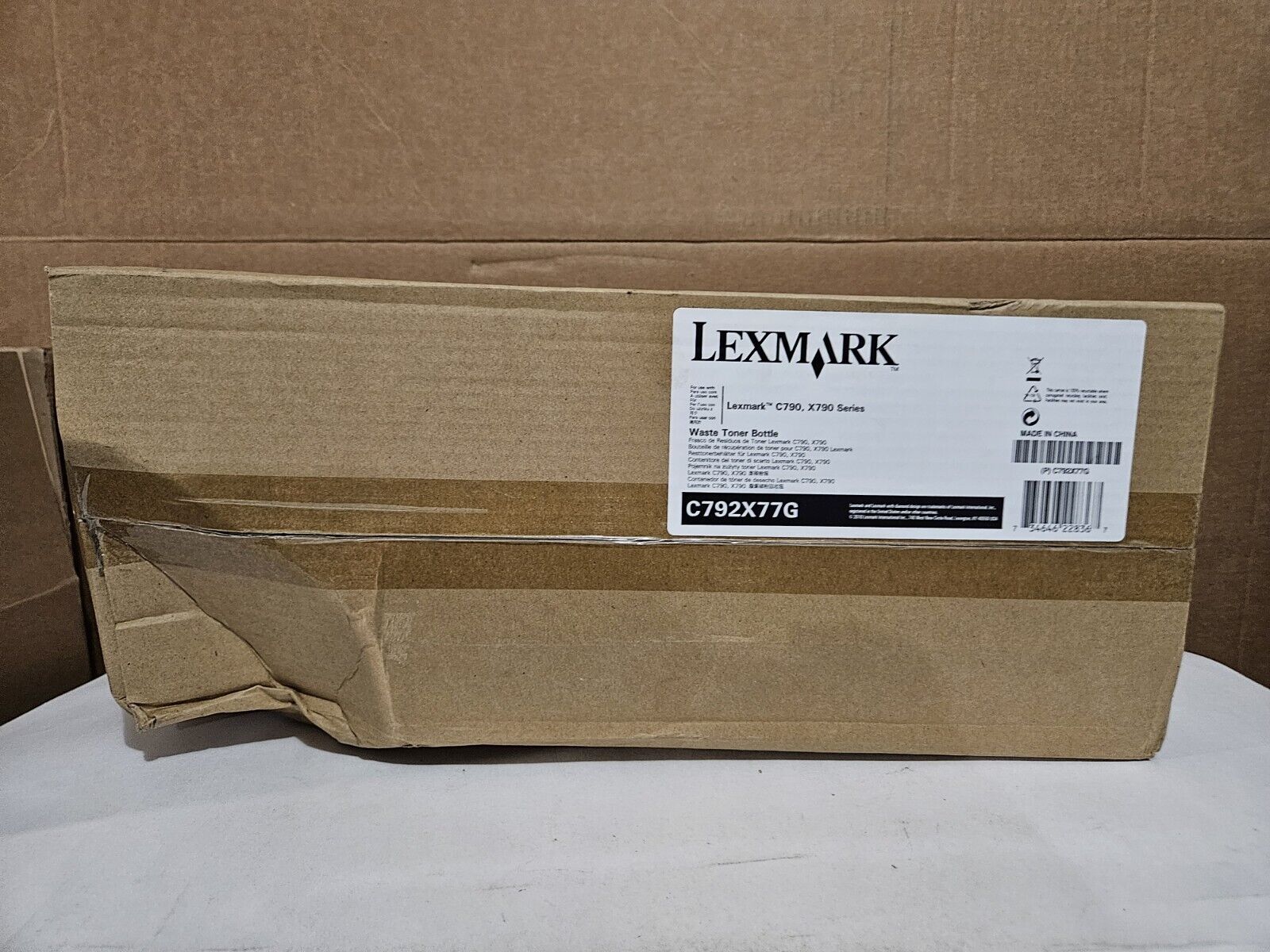 New Sealed Box Genuine OEM Lexmark C792X77G Waste Toner Bottle
