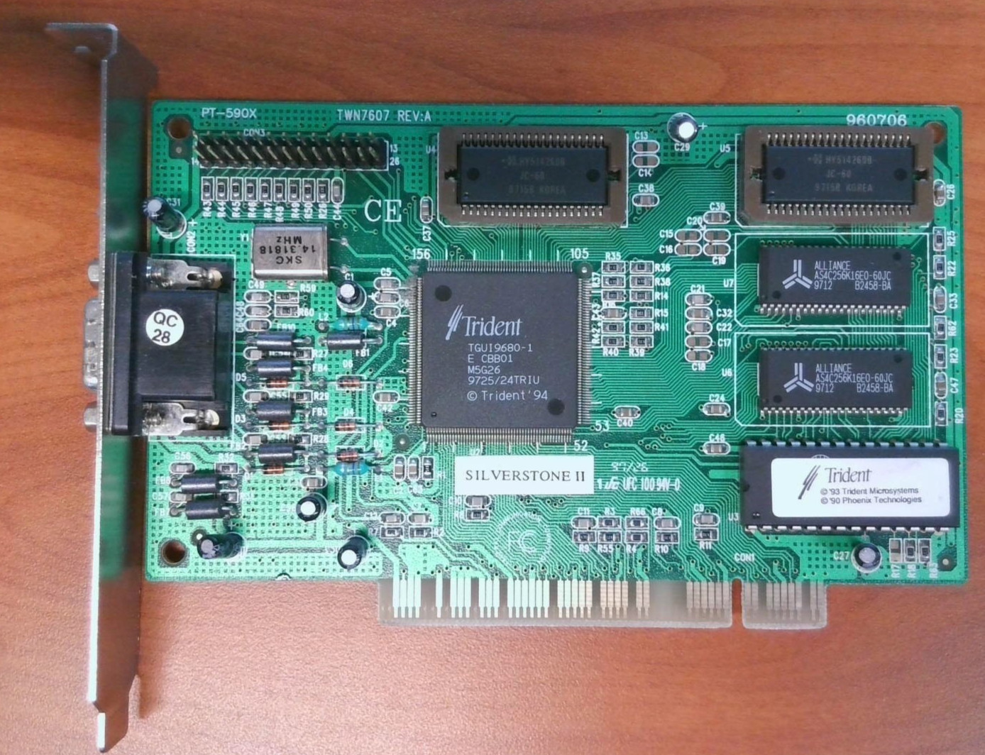 Trident TGUI 9680 2MB PCI VGA Video Graphics GUI Accelerator Card (1996)