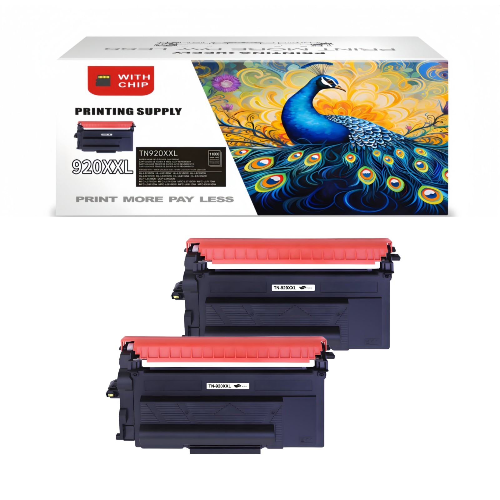 2 PK TN920XXL Toner Compatible for Brother TN920 TN920XXL HL-L6217 L6310 EX415