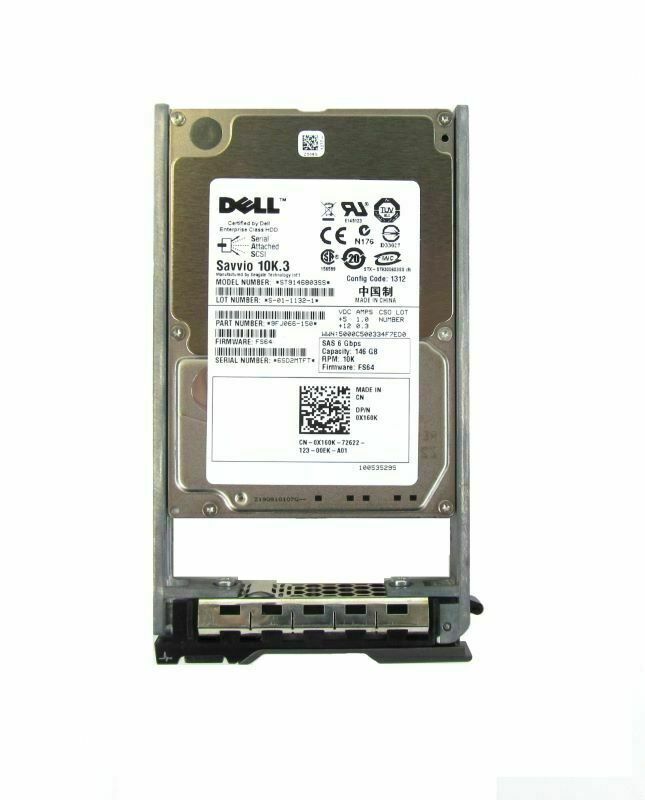 DELL X160K X829K ST9146803SS 146GB 10K 6Gbps 2.5" SAS HDD HARD DRIVE with tray