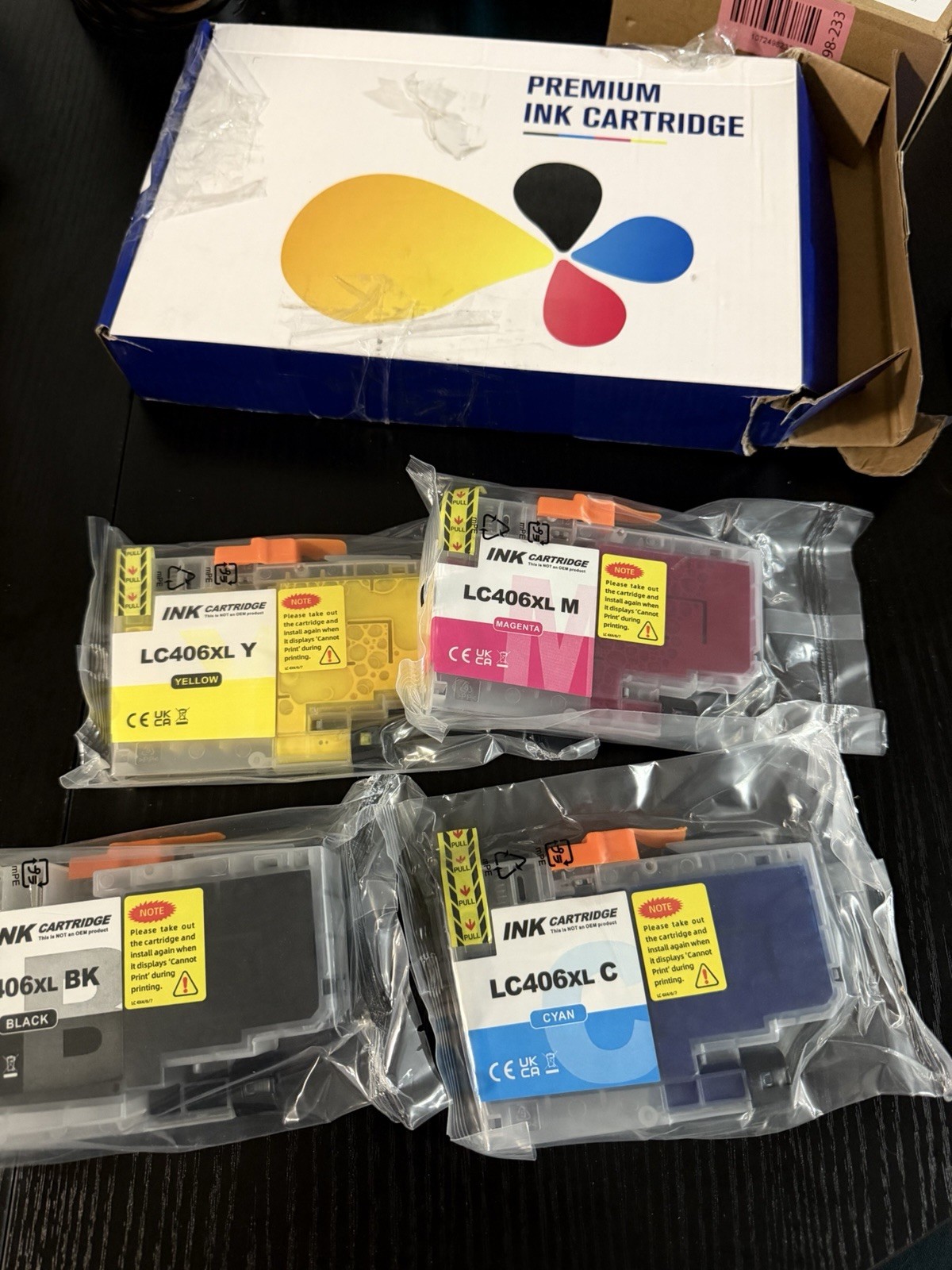 4-Pack Compatible Ink Cartridges for Brother LC406XL BK C M Y  Sealed Cartridges