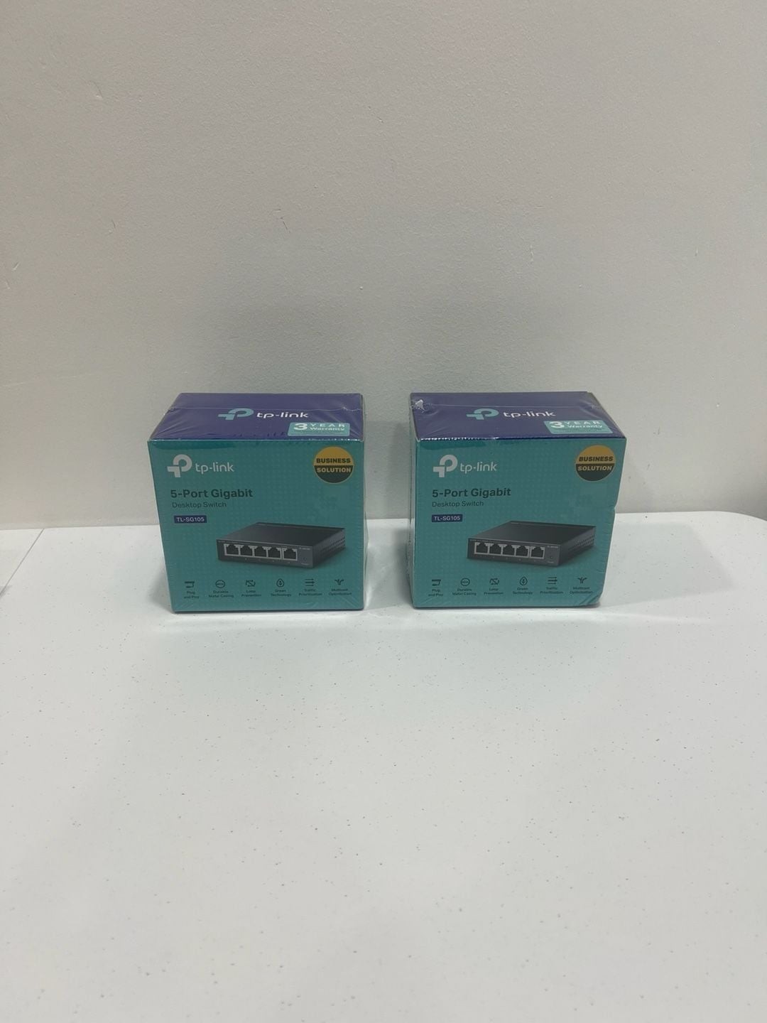 New 2-Pack TP-Link TL-SG105 5-Port Gigabit Desktop Switches - Metal Housing