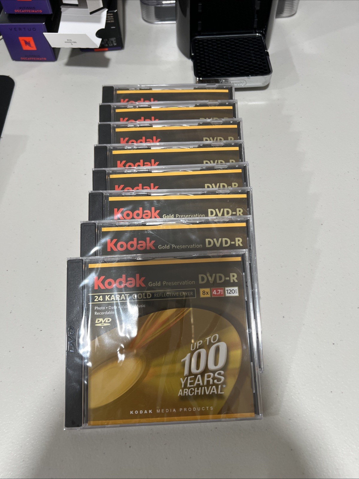Lot Of 9 Kodak 24K Gold Preservation 8X 4.7GB 120min Dvd-R New And Sealed