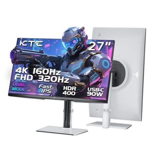 27 Inch 4K Gaming Monitor, Dual Mode UHD 160Hz & FHD 320Hz, H27P6 27-inch White