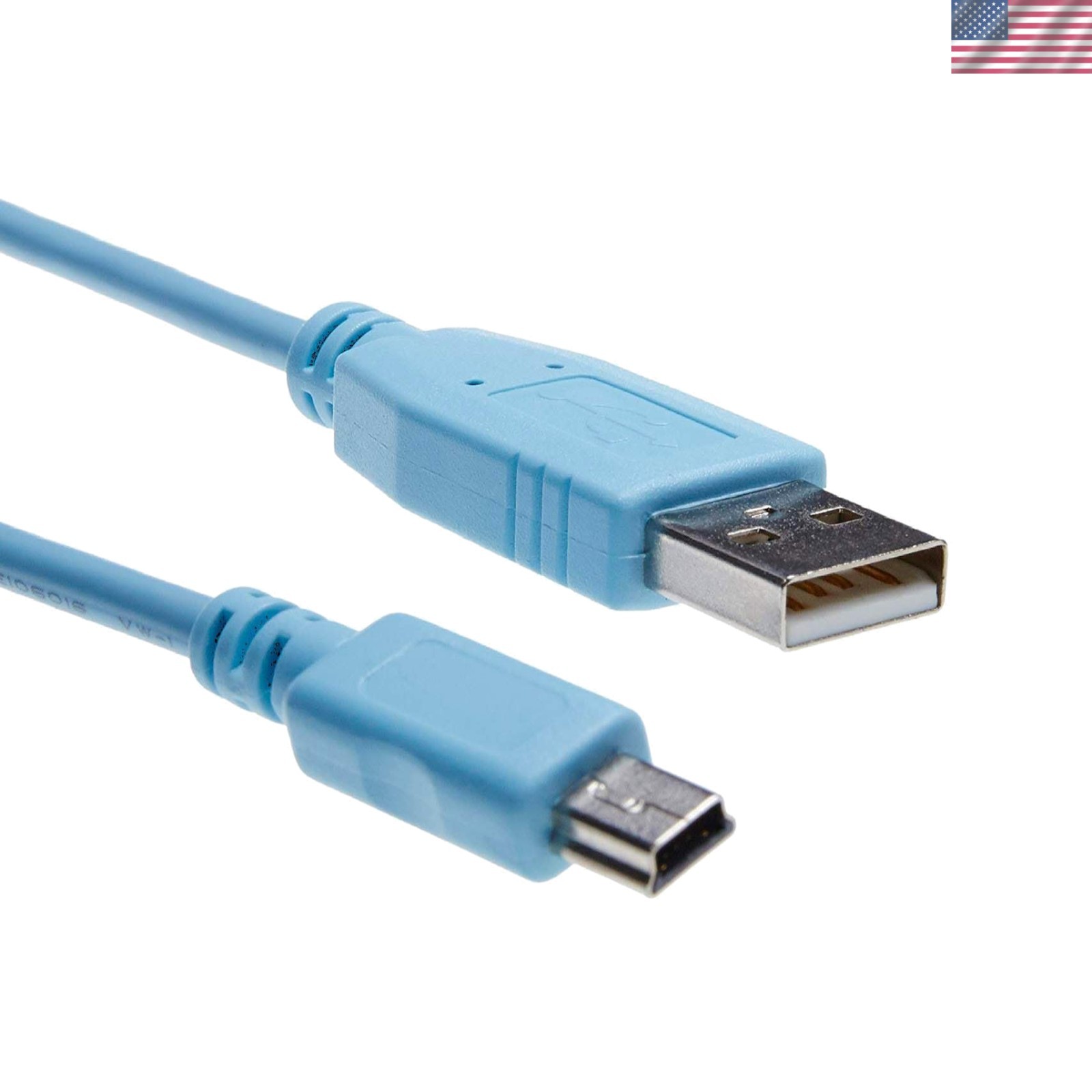 Versatile 6 ft USB Type A to Mini-B Cable for Cisco Network Setup – Light Blue
