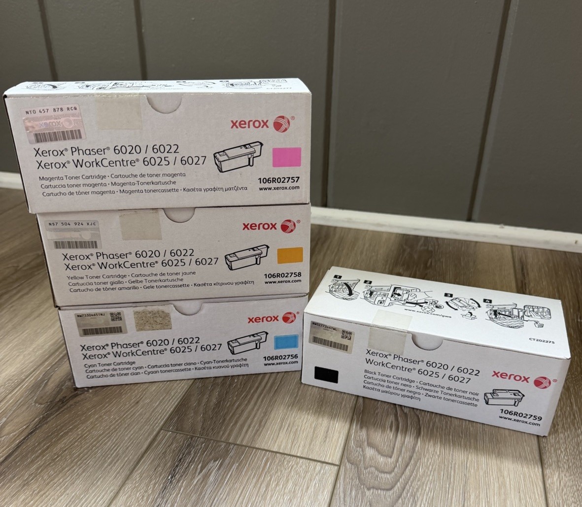 Genuine Xerox OEM Toner Set 106R02756 106R02757 106R02758 106R02759 CMYK