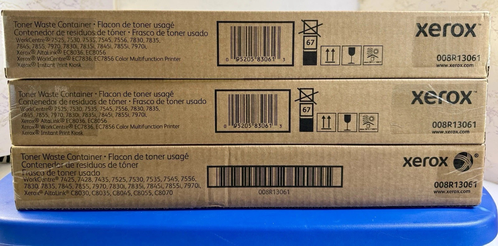 (3) Xerox 008R13061 Waste Toner Containers for WorkCentre 7830/7835/7530 - NEW