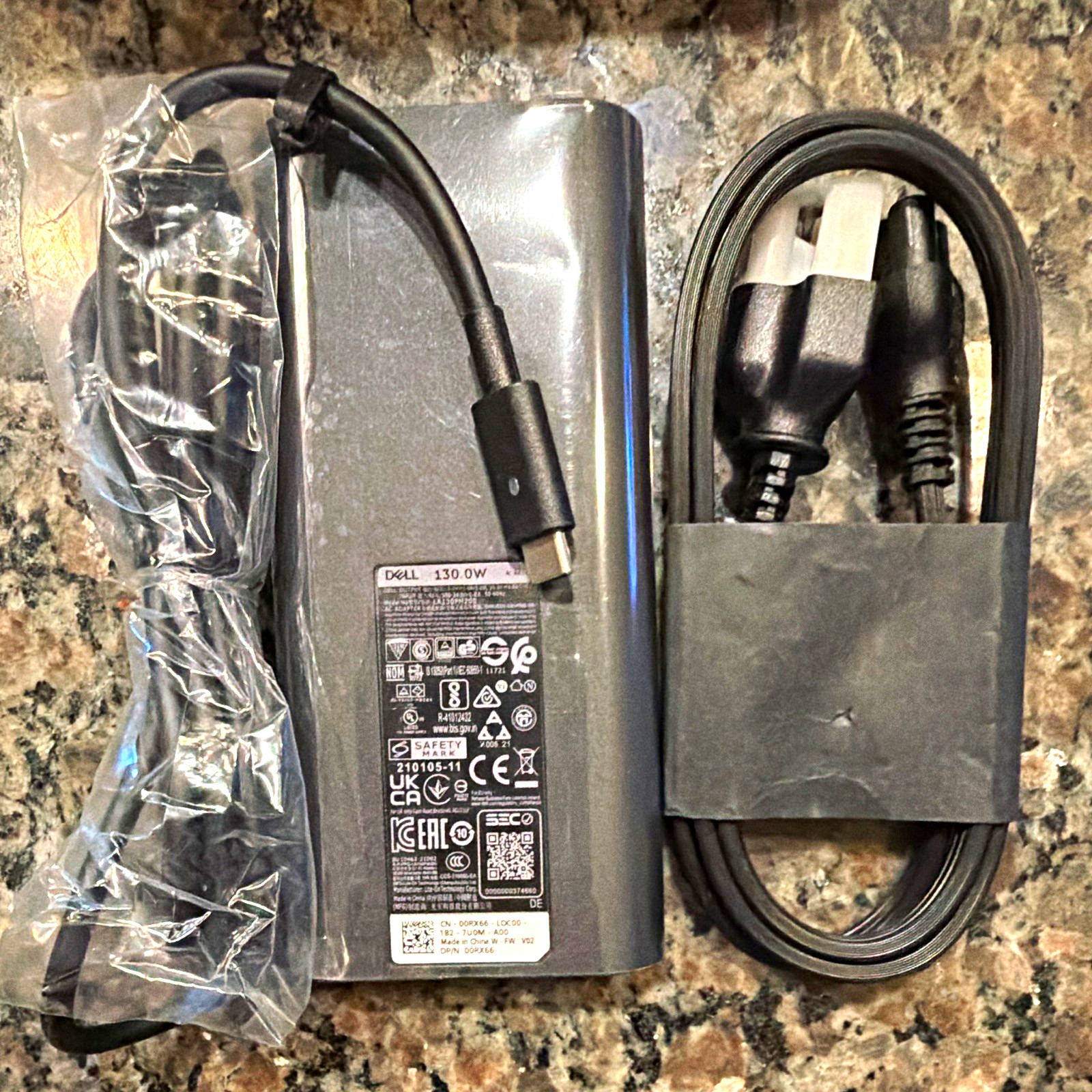 Dell 130W USB-C AC Adapter Charger 20V/5V 6.5A LA130PM200 Black