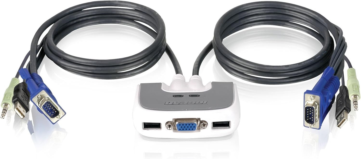 ATEN GCS632U 2-Port USB DisplayPort KVM Switch VGA D-Sub Audio 6ft