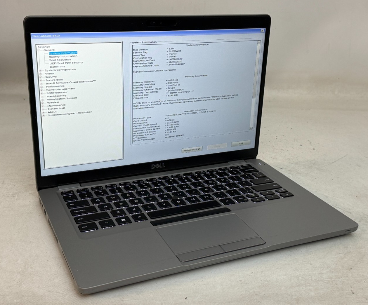 Dell Latitude 5410 14" (i5-10310u - 8GB RAM - 256GB SSD - Win11Home)