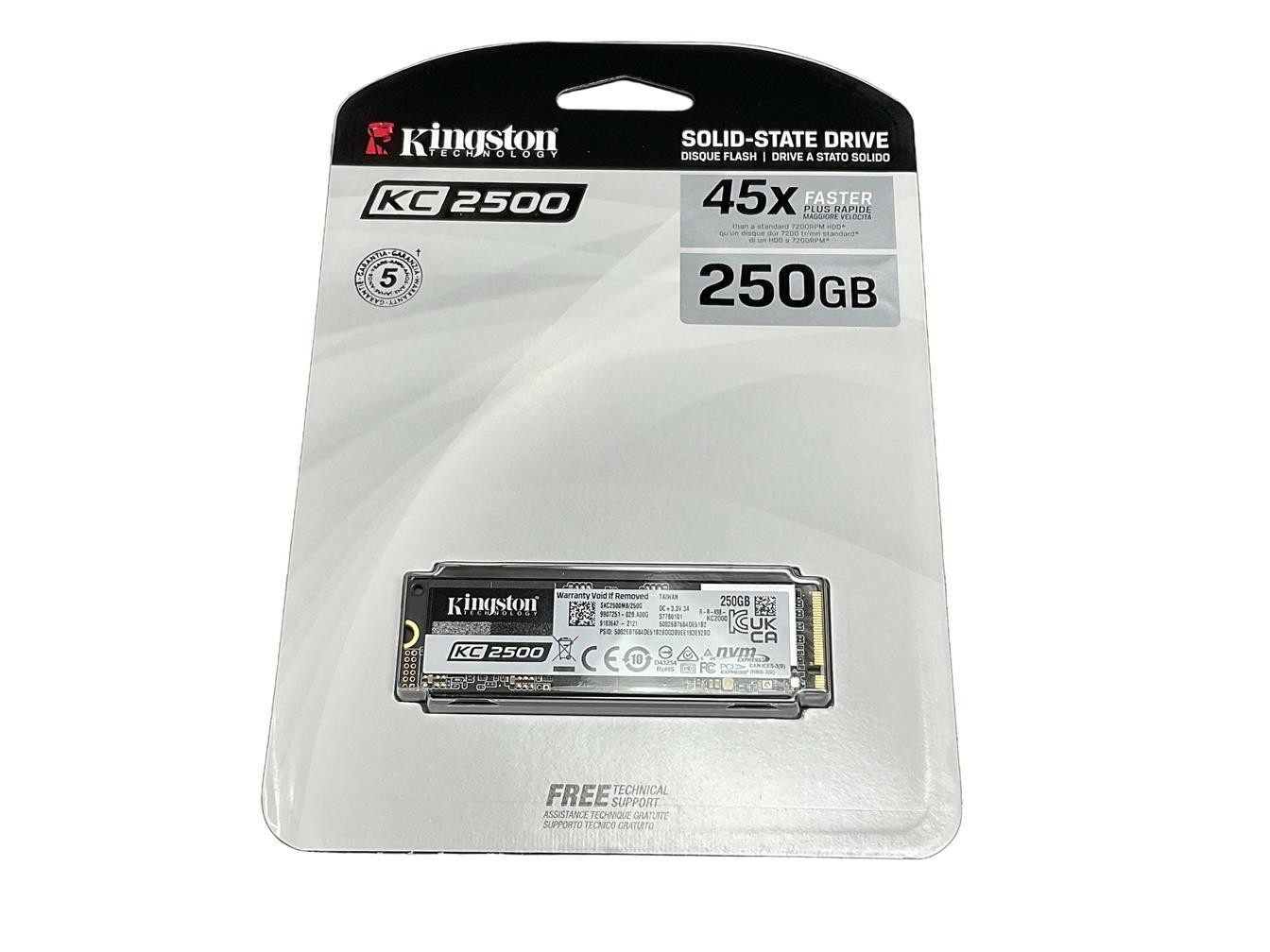 SKC2500M8/250G New Kingston KC2500 NVMe PCIe SSD -SKC2500M8/250G M.2 2280 Intern