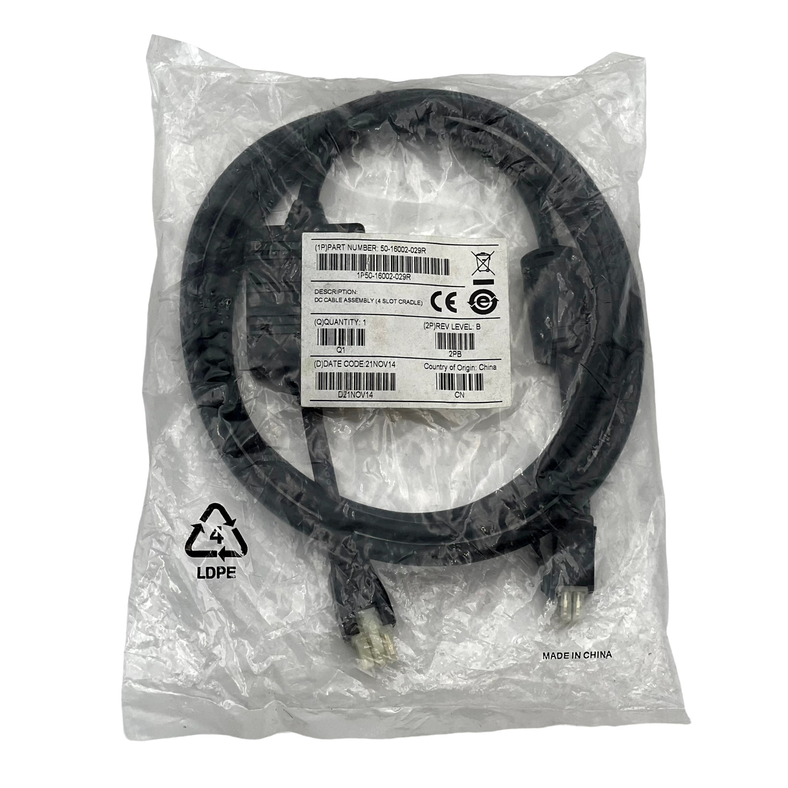 Motorola Symbol 50-16002-029R Power Cable Assembly Zebra DC Line Cord