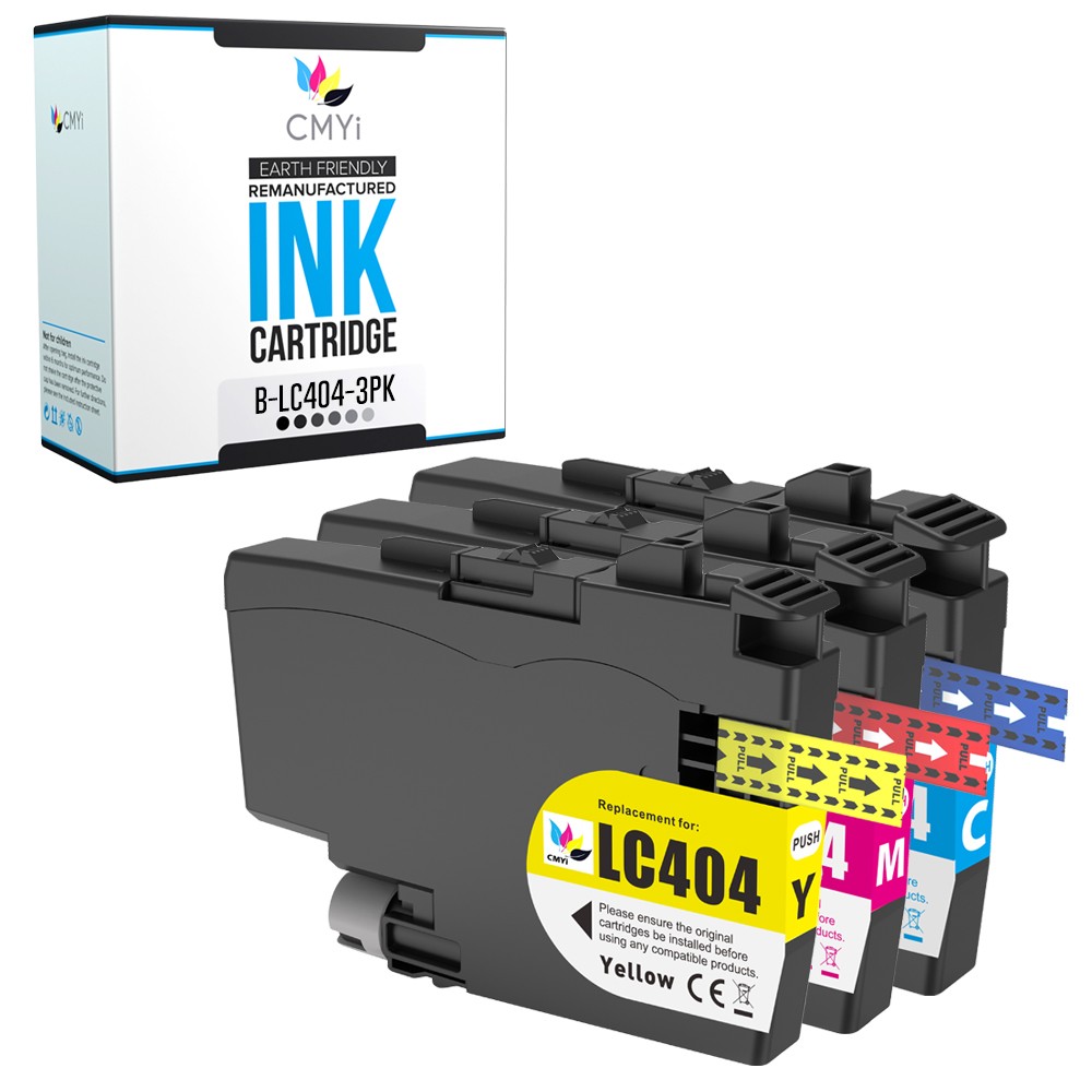 3PK Compatible CMYi LC404 Color Ink Cartridges fits Brother MFC-J1205W J1205W XL