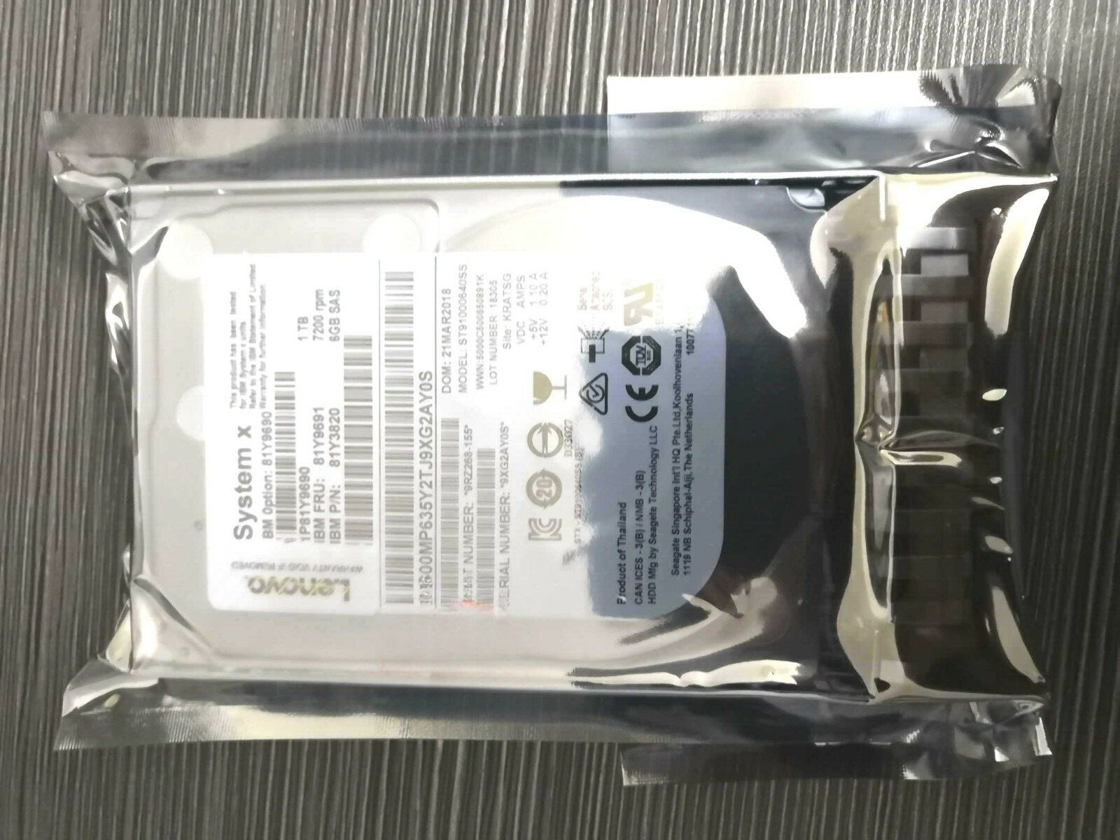 81Y9690 IBM/ Lenovo 1TB 7.2K 6Gbps SAS 2.5" SFF HDD 81Y9691 81Y3820