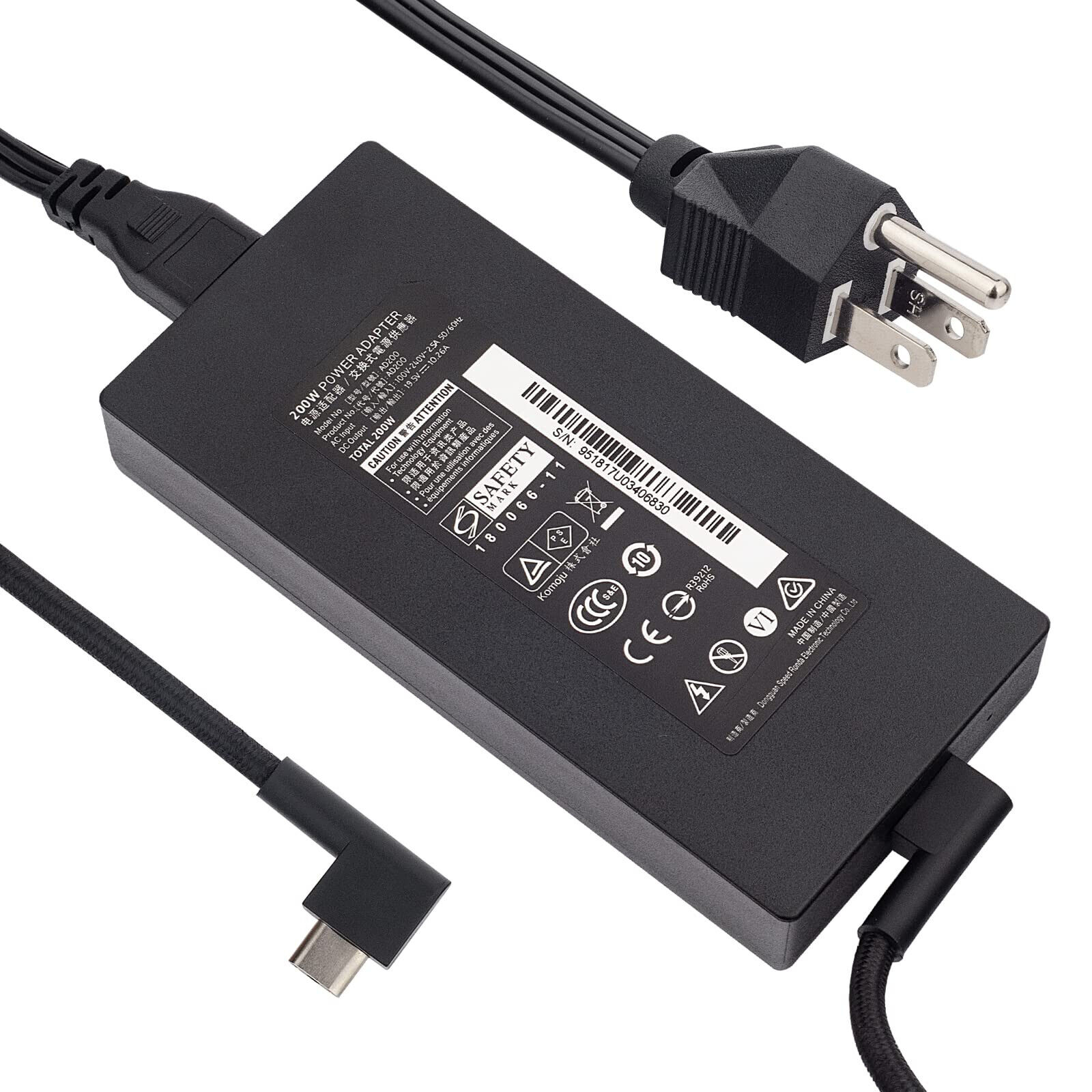 200W Laptop AC Adapter Power Supply Compatible with Razer Blade 15 RZ09-0287 pro