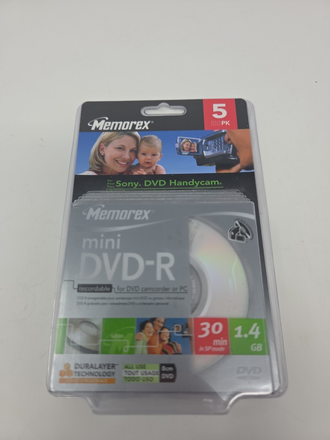 Memorex Blank Mini DVD-R, 5 Pack for Camcorders Or PC, 1.4 GB Up To 60 Minutes.