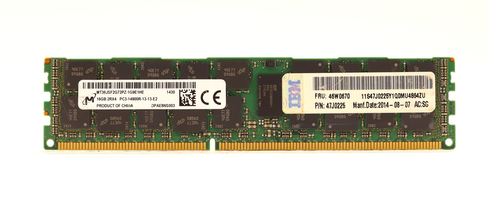 Micron 16GB 2Rx4 PC3-14900R-13-13-E2 ECC REG Server Memory MT36JSF2G72PZ-1G9E1HE