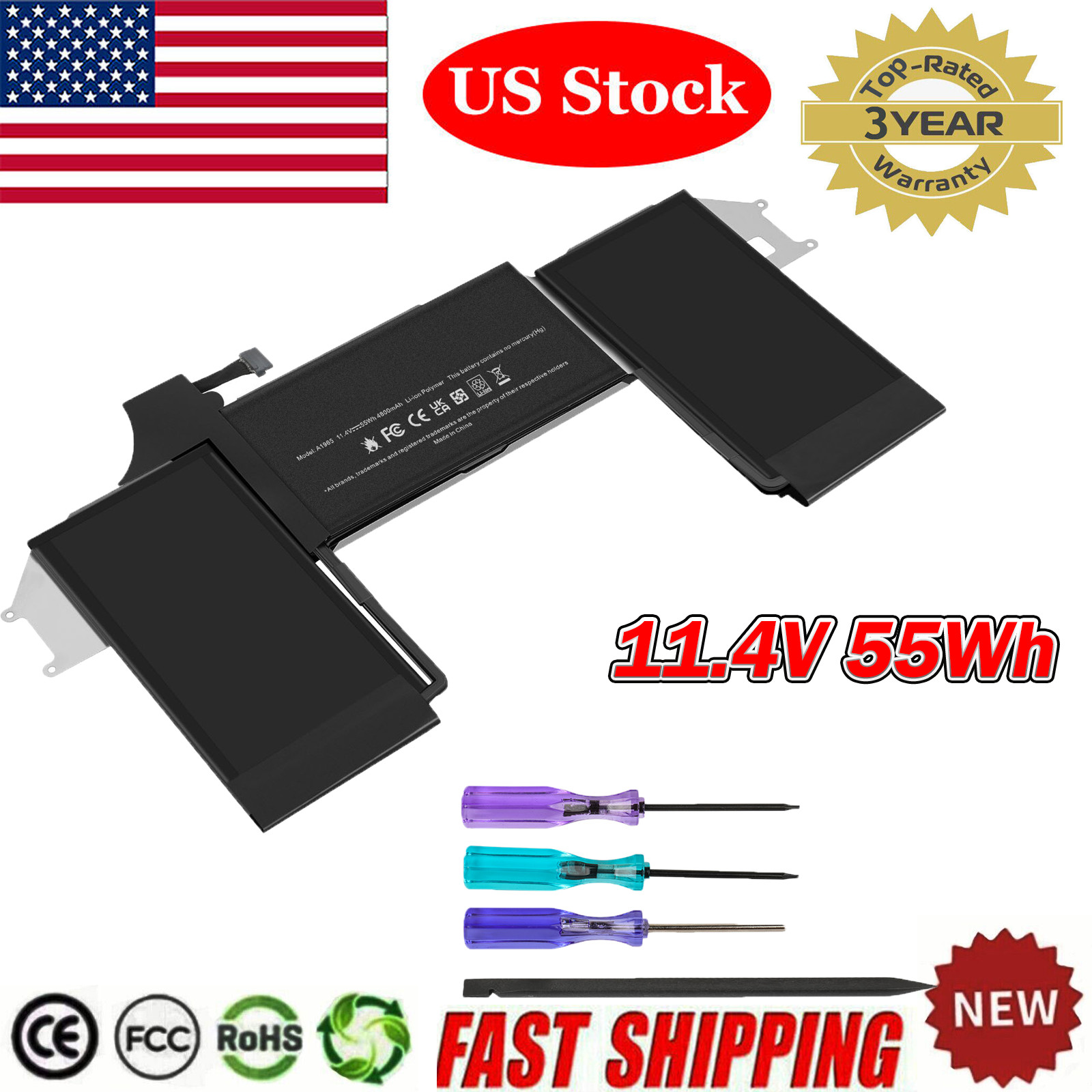 A1965 A2179 Battery for MacBook Air 13" A1932 Retina Early 2020 2018 2019 55Wh