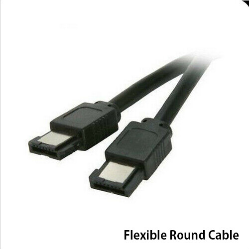 18" Premium Quality eSATA Round External SATA Cable, 6Gb/s SATA 3 Speed (Black)