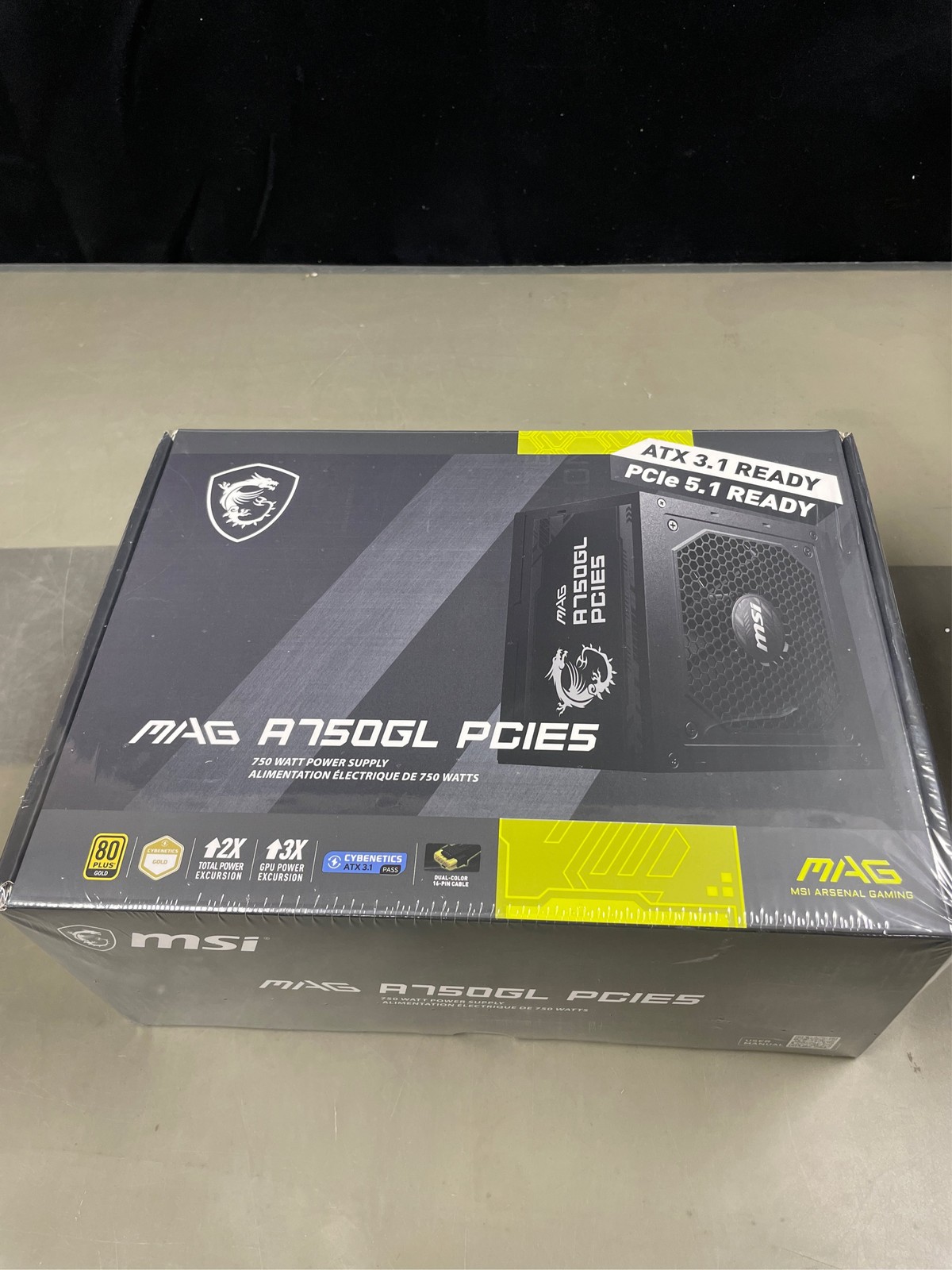 MSI - MAG A750GL PCIE 5.0, 80 GOLD Fully Modular Gaming PSU, 12VHPWR Cable, ATX