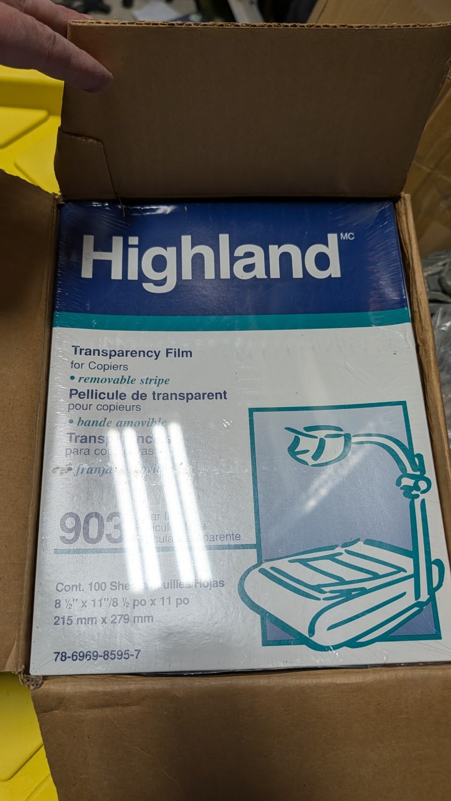 HIGHLAND 903 Transparency Film for copiers 500 Sheets (8.5" x 11") case