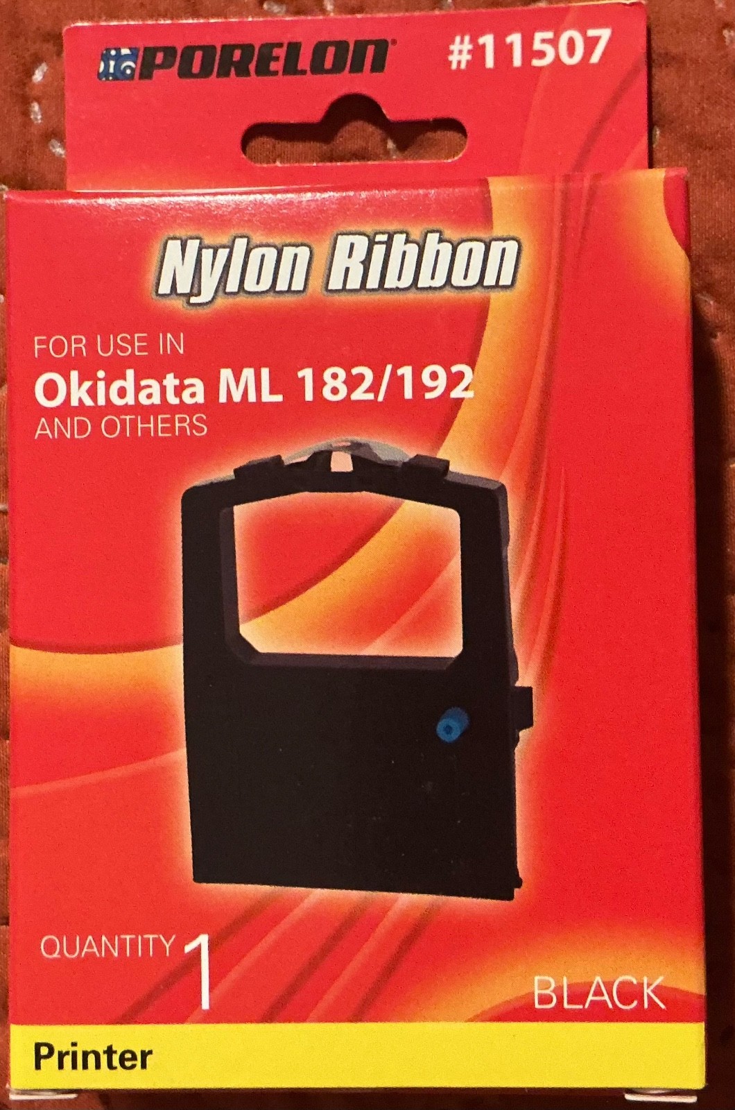 NEW SEALED BLACK PORELON Nylon Ribbon - Okidata ML 182/192 #11507