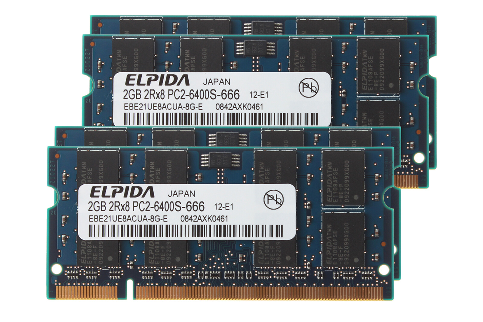 8GB Elpida 4X 2GB RAM DDR2 800MHz PC2-6400S 200PIN SO-DIMM Laptop Memory Test #w
