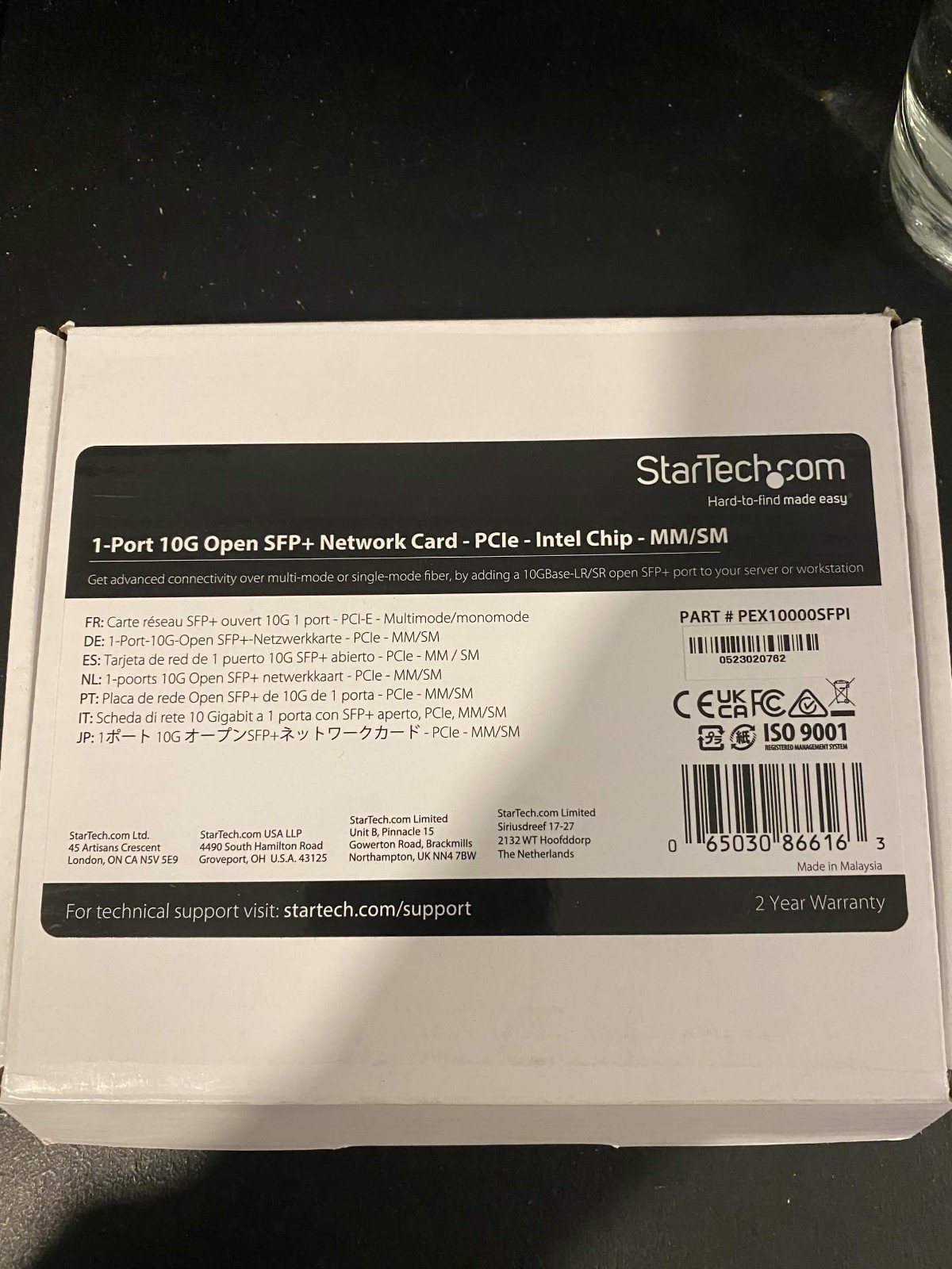 NEW StarTech 1-Port 10G Open SFP+ Network Card - PCIe - Intel Chip - MM/SM